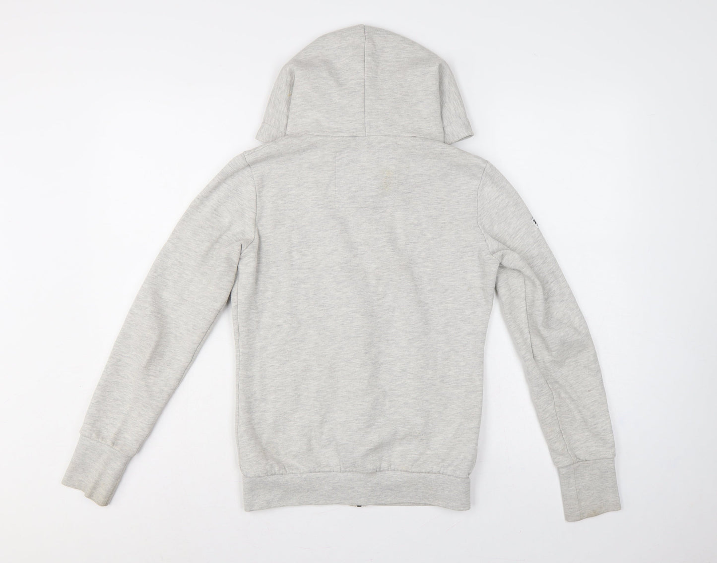 Superdry Women Grey S Full Zip Hooded Logo Fleece Hoodie