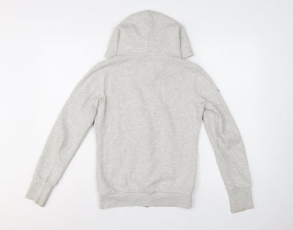 Superdry Women Grey S Full Zip Hooded Logo Fleece Hoodie