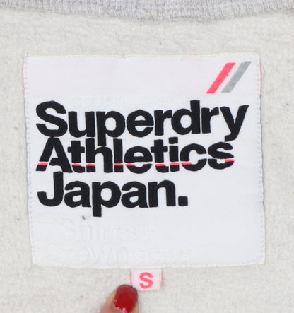 Superdry Women Grey S Full Zip Hooded Logo Fleece Hoodie
