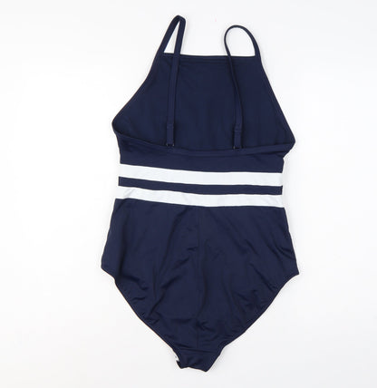 Marks and Spencer Women’s Blue UK 16 Nautical Stripe One Piece Swimsuit