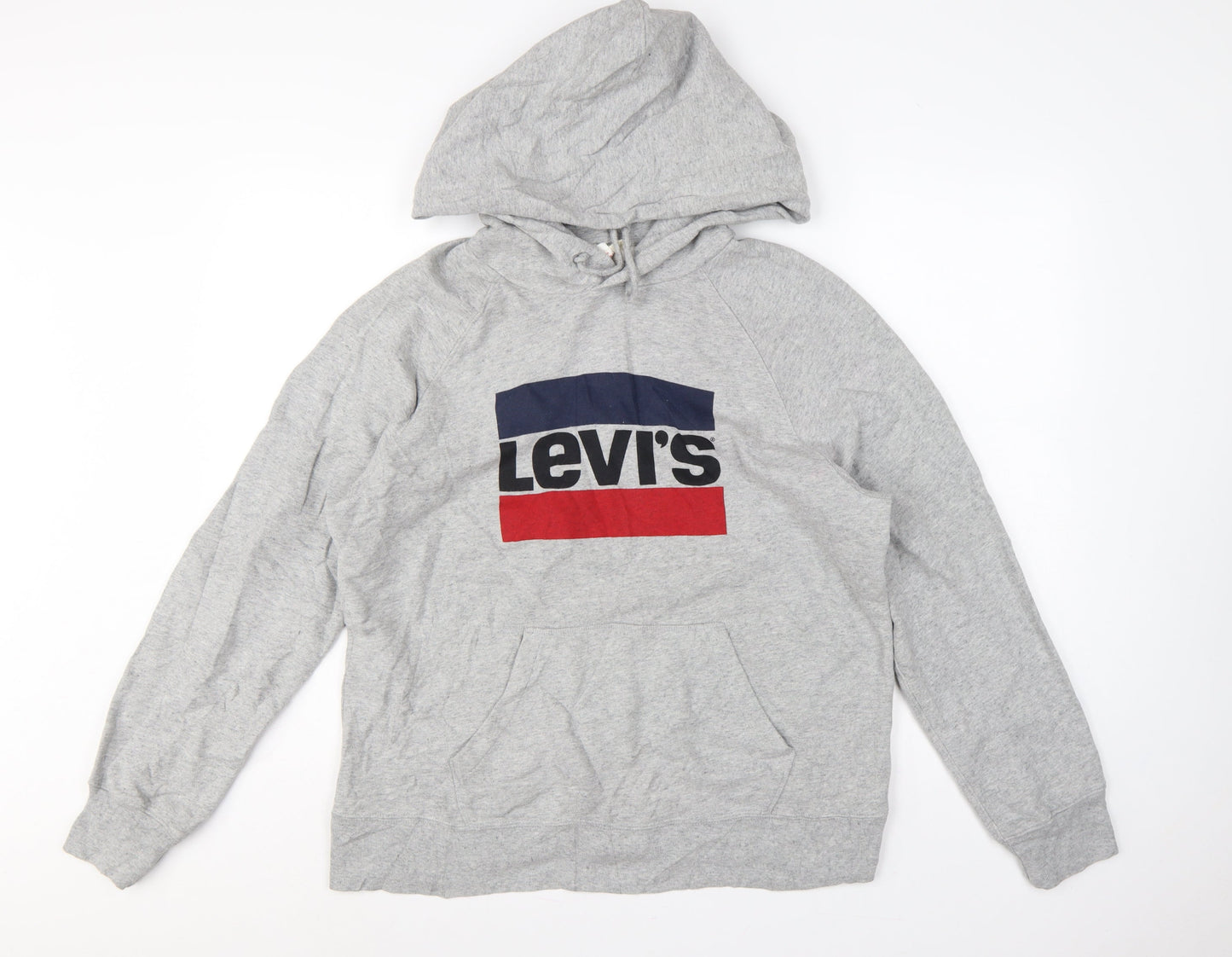 Levi's Men Grey M Pullover Hoodie Logo Graphic Cotton