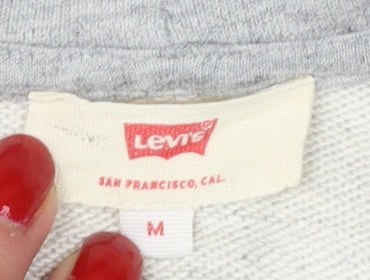 Levi's Men Grey M Pullover Hoodie Logo Graphic Cotton
