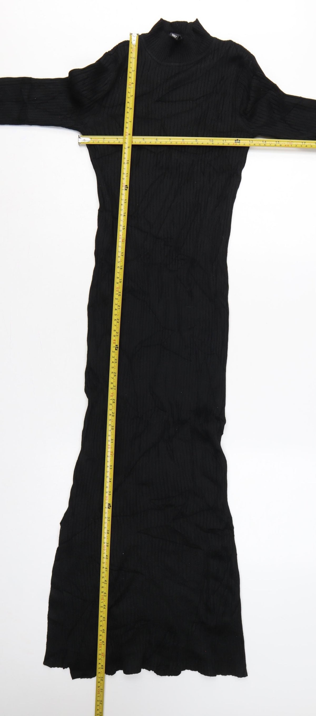 New Look Women Black UK 6 Long Ribbed Roll Neck Jumper Dress