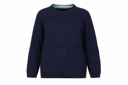 Boden Women’s Blue UK 16 Cable Knit 100% Wool Round Neck Jumper