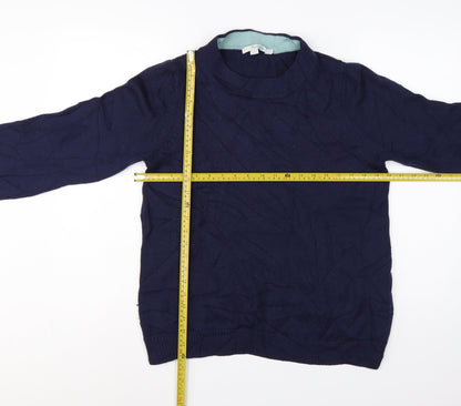 Boden Women’s Blue UK 16 Cable Knit 100% Wool Round Neck Jumper