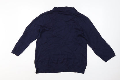 Boden Women’s Blue UK 16 Cable Knit 100% Wool Round Neck Jumper