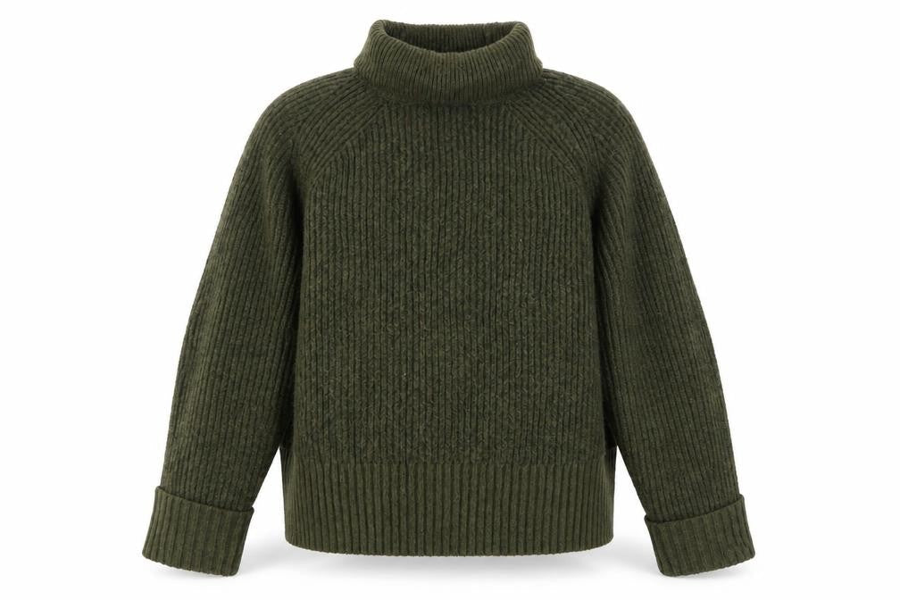 Nobody's Child Women Green M Rib Knit Roll Neck Jumper