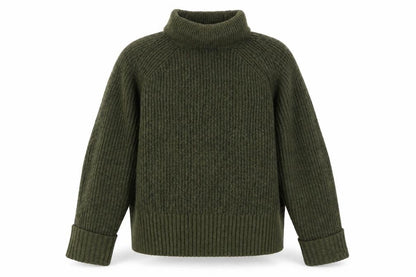 Nobody's Child Women Green M Rib Knit Roll Neck Jumper