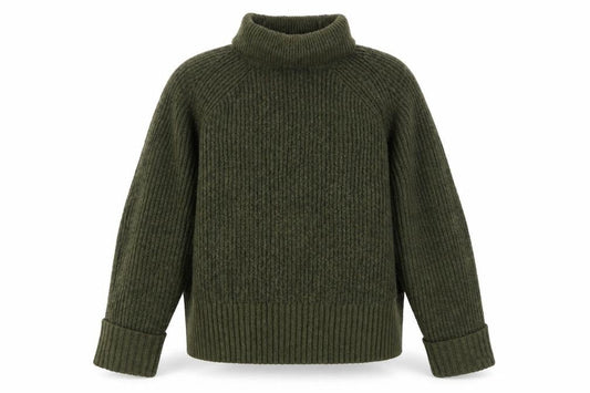 Nobody's Child Women Green M Rib Knit Roll Neck Jumper