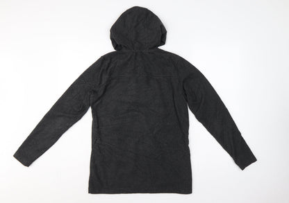 Avacucho Women’s Grey M Hooded Button Pullover Tunic Hoodie