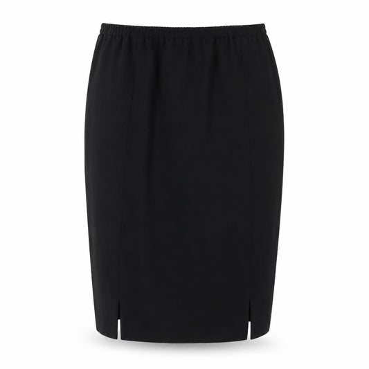Frank Usher Women Black UK 16 Long Pencil Skirt Elastic Waist Slit