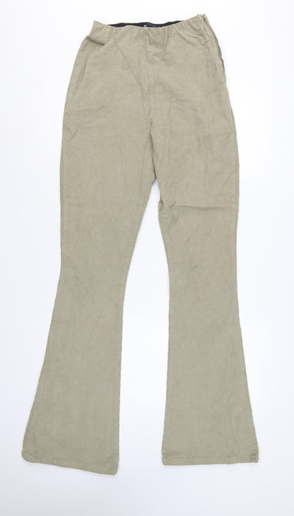 ASOS Design Women Green Tall UK 10 Corduroy Flared Trousers