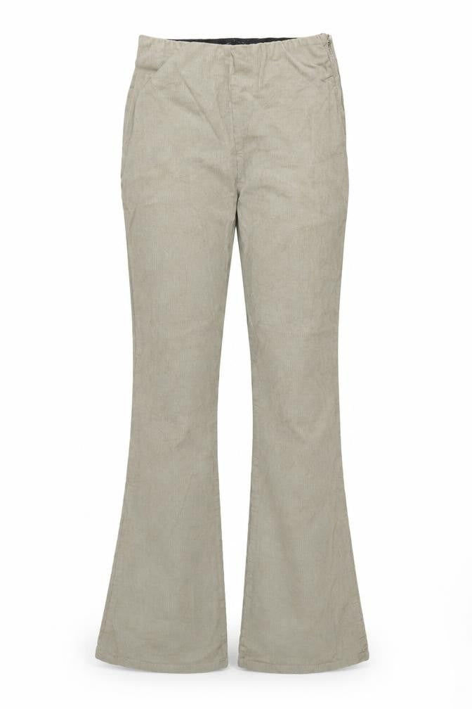 Front view of ASOS Design Women Green Tall UK 10 Corduroy Flared Trousers