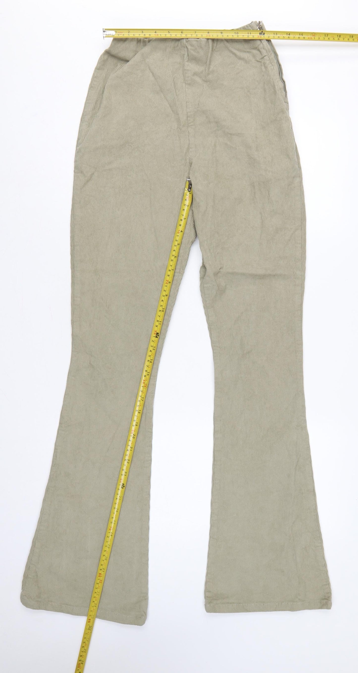 ASOS Design Women Green Tall UK 10 Corduroy Flared Trousers