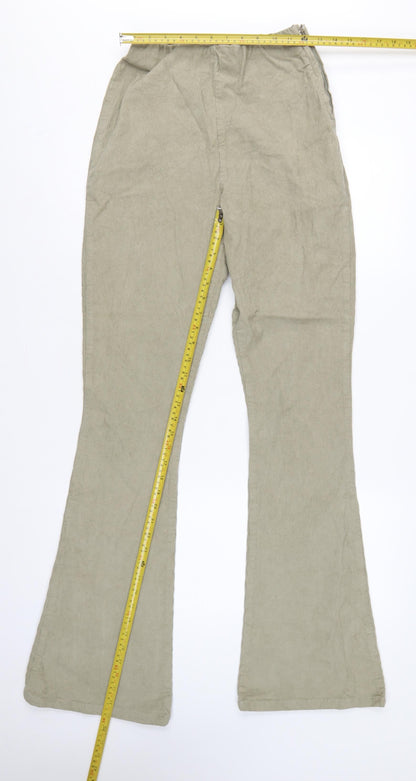 ASOS Design Women Green Tall UK 10 Corduroy Flared Trousers