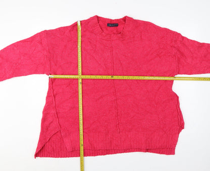 Marks and Spencer Women Red XL Crew Neck Knit Pullover Jumper