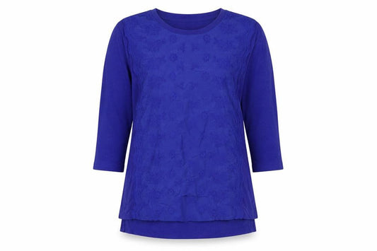 Marks & Spencer Women Blue UK 12 Embroidered Floral Linen Blend Tunic Top