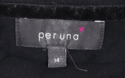 Per Una Women’s Black UK 14 Lace Beaded Button Cardigan 3/4 Sleeve