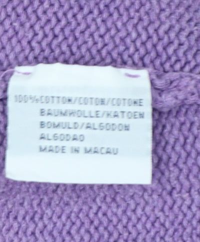 Polo Ralph Lauren Women Purple XL Cotton V-Neck Logo Pullover Jumper