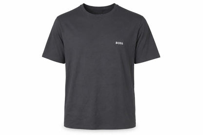 BOSS Mens Black L Logo Cotton Crew Neck Short Sleeve T-Shirt
