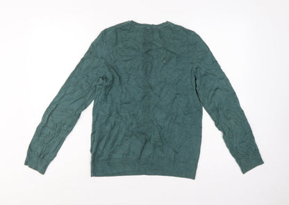 Gap Women's Green L 100% Merino Wool Crew Neck Fine Knit Pullover