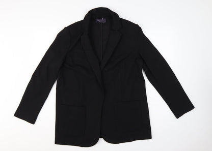 Marks and Spencer Women Black UK 14 Relaxed Fit Stretch Blazer