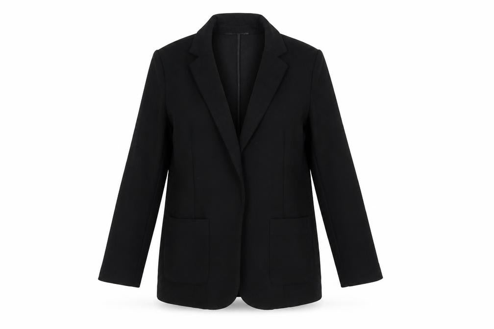 Marks and Spencer Women Black UK 14 Relaxed Fit Stretch Blazer