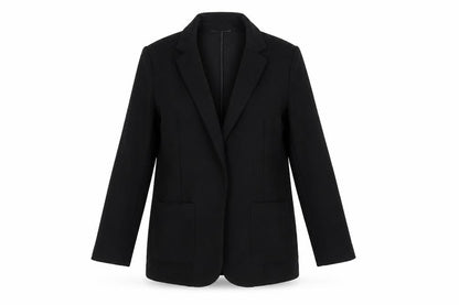 Marks and Spencer Women Black UK 14 Relaxed Fit Stretch Blazer