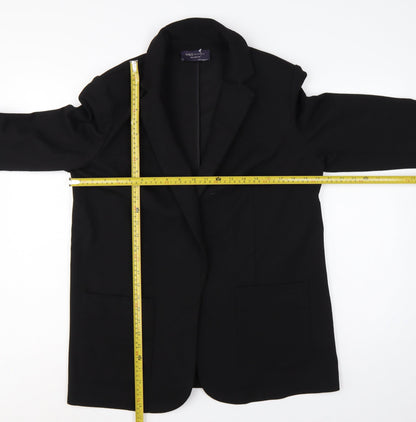 Marks and Spencer Women Black UK 14 Relaxed Fit Stretch Blazer