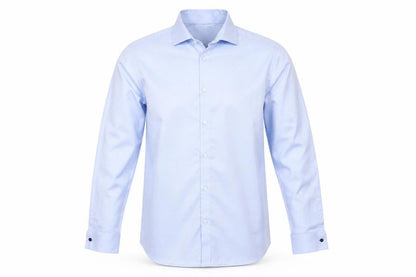 Marks and Spencer Men Blue L 17in Slim Herringbone Cotton Dress Shirt