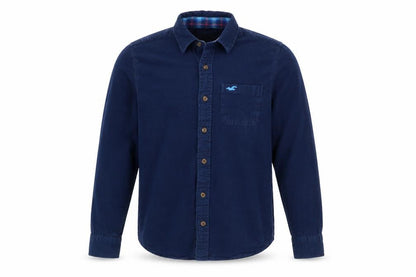 Hollister Men’s Blue M Cotton Long Sleeve Button-Up Shirt Pocket