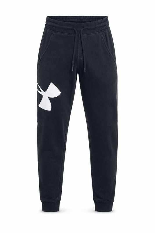 Front view of Under Armour Men’s Black S ColdGear Fitted Logo Jogger Sweatpants