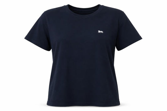 Lonsdale Women’s Blue L Basic Cotton Stretch Lion Logo T-Shirt