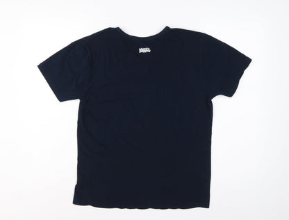 Lonsdale Women’s Blue L Basic Cotton Stretch Lion Logo T-Shirt