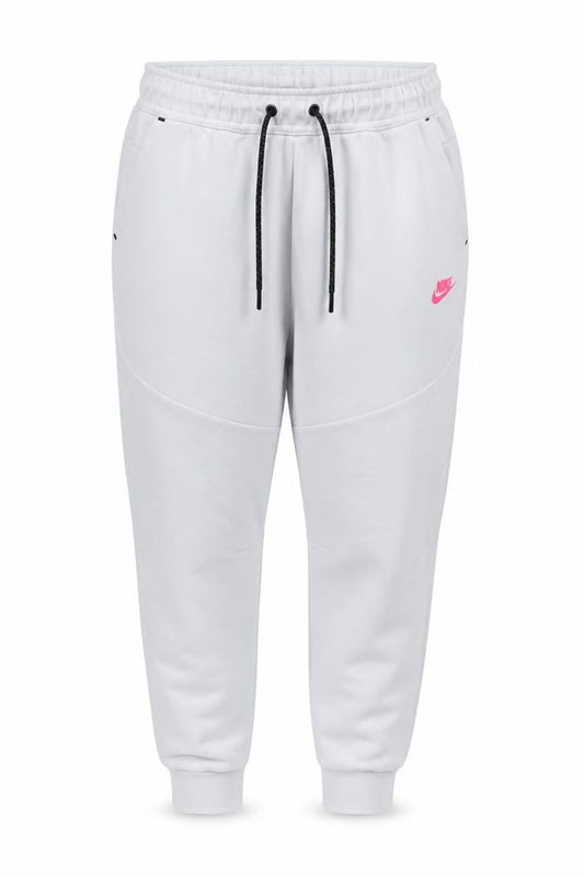Nike Women Grey Pink Logo Tech Fleece Jogger Trousers L
