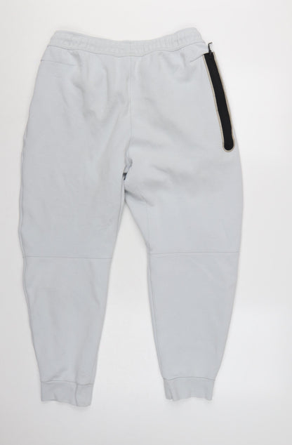 Nike Women Grey Pink Logo Tech Fleece Jogger Trousers L