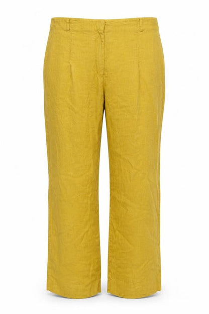 Marks & Spencer Autograph Women Yellow Linen Straight Trousers UK 18