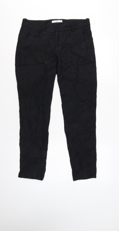 Mango Women Black UK 8 Slim Skinny Suit Trousers Pockets