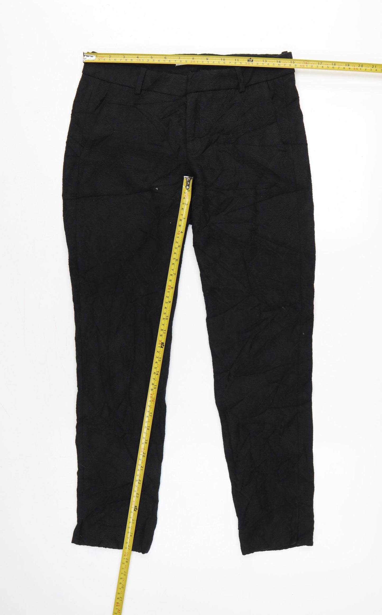 Mango Women Black UK 8 Slim Skinny Suit Trousers Pockets