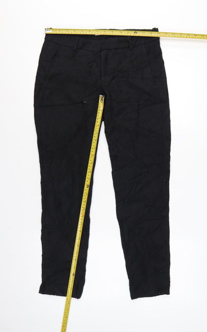 Mango Women Black UK 8 Slim Skinny Suit Trousers Pockets