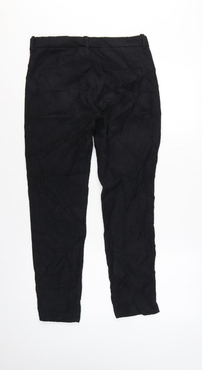 Mango Women Black UK 8 Slim Skinny Suit Trousers Pockets