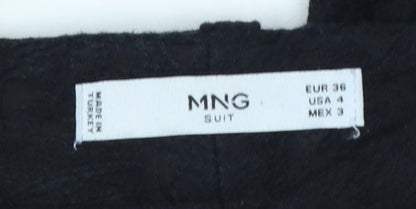 Mango Women Black UK 8 Slim Skinny Suit Trousers Pockets