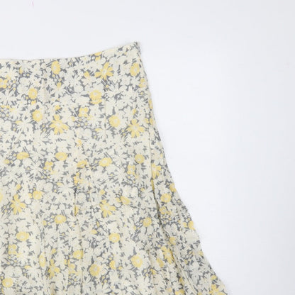 Dorothy Perkins Women's Multicoloured Floral Flare Knee Skirt UK 14