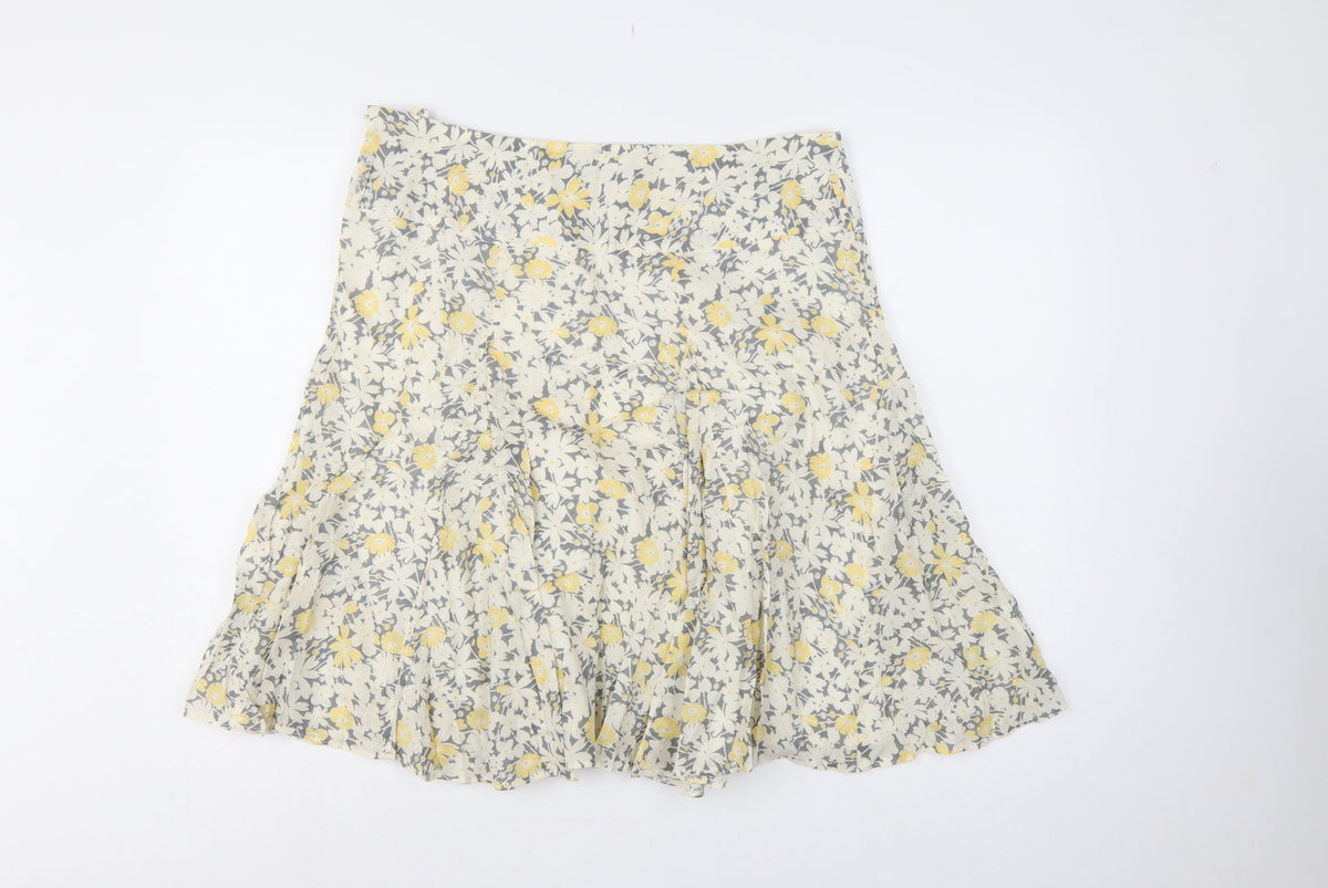 Dorothy Perkins Women's Multicoloured Floral Flare Knee Skirt UK 14