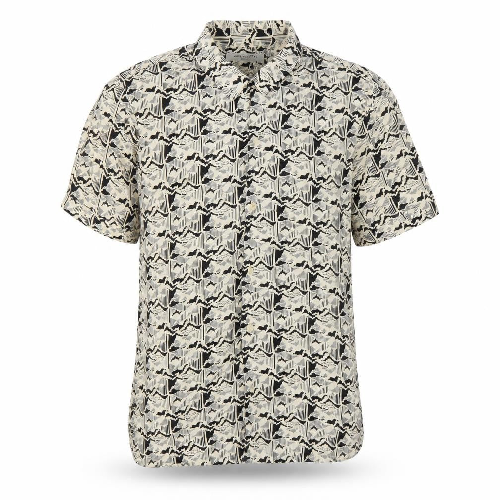 AllSaints Men’s M Multicoloured Geometric Viscose Short Sleeve Shirt
