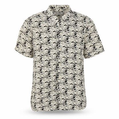 AllSaints Men’s M Multicoloured Geometric Viscose Short Sleeve Shirt