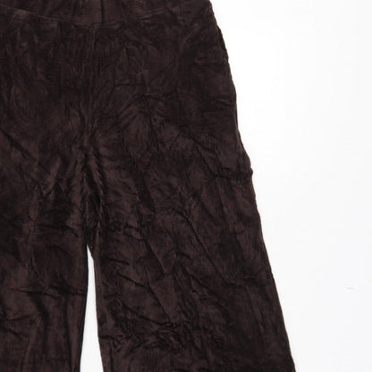Marks & Spencer Women Brown UK 12 Wide Leg Corduroy Trousers