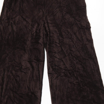 Marks & Spencer Women Brown UK 12 Wide Leg Corduroy Trousers