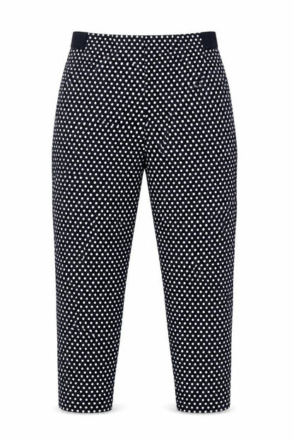 Marks & Spencer Women’s Blue Polka Dot Tapered Trousers UK 8 Short
