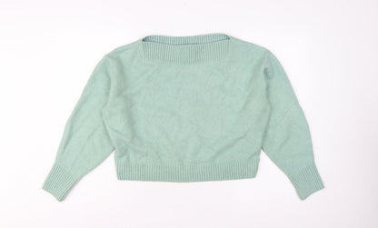 & Other Stories Women's Mint Green M Mock Neck Knit Pullover Jumper